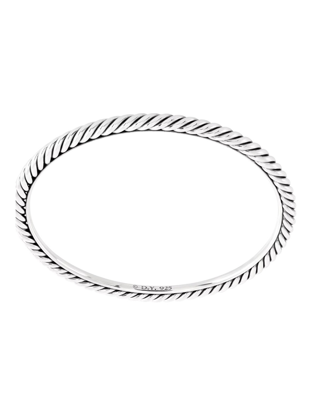 David Yurman Sterling Silver Cable Bangle Bracelet 3.8mm – DY 925 – Pouch